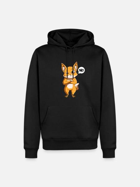 Fuchs Kinder Jungen - Männer Premium Bio Hoodie - Schwarz