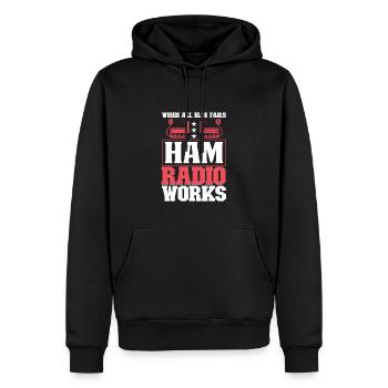 Opérateur radioamateur Signal radioamateur - Sweat à capuche Premium bio Homme - noir - Devant - Nico (187cm)