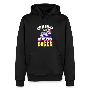 Canards en caoutchouc Canard Duck Lovers Salle de bain - Sweat à capuche Premium bio Homme - noir - Devant - Nico (187cm)