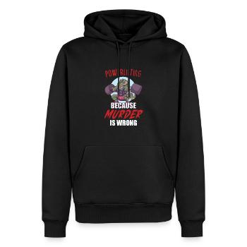 Bodybuilding Powerlifting Weightlifting Fitness - Männer Premium Bio Hoodie - Schwarz - Vorne - Nico (187cm)