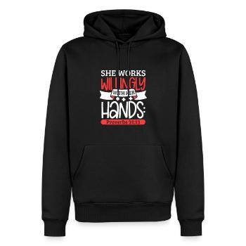Krankenschwester Krankenpflege Klinik Sanitäter - Männer Premium Bio Hoodie - Schwarz - Vorne - Nico (187cm)