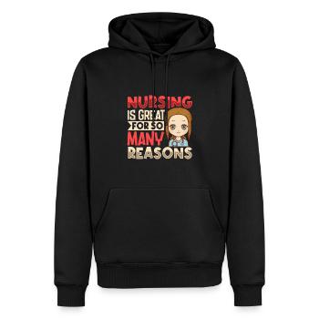 Krankenschwester Krankenpflege Klinik Sanitäter - Männer Premium Bio Hoodie - Schwarz - Vorne - Nico (187cm)