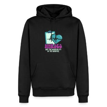 Krankenschwester Krankenpflege Klinik Sanitäter - Männer Premium Bio Hoodie - Schwarz - Vorne - Nico (187cm)
