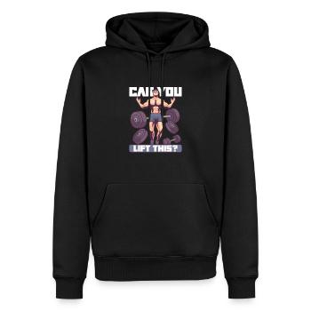 Bodybuilding Powerlifting Weightlifting Fitness - Männer Premium Bio Hoodie - Schwarz - Vorne - Nico (187cm)