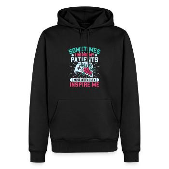 infirmière clinique de soins infirmiers ambulancier paramédical - Sweat à capuche Premium bio Homme - noir - Devant - Nico (187cm)