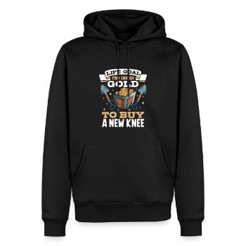 Goldgräber Goldbergbau Goldwaschen Goldmine - Männer Premium Bio Hoodie - Schwarz - Vorne - Nico (187cm)