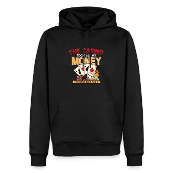 Poker Casino Joueur de Poker Jeu Roulette Cadeau - Sweat à capuche Premium bio Homme - noir - Devant - Nico (187cm)