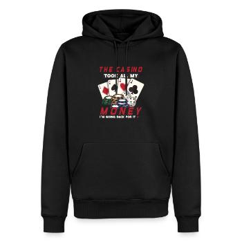 Poker Casino Joueur de poker Jeu de Roulette Cadeau - Sweat à capuche Premium bio Homme - noir - Devant - Nico (187cm)