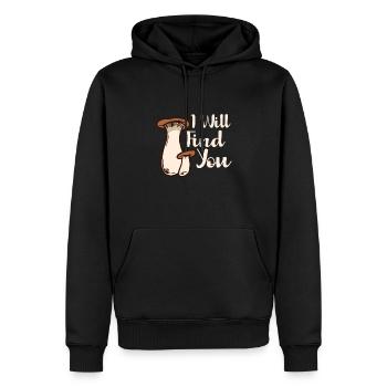 Morilles Cueillette de champignons Champignon fermier - Sweat à capuche Premium bio Homme - noir - Devant - Nico (187cm)