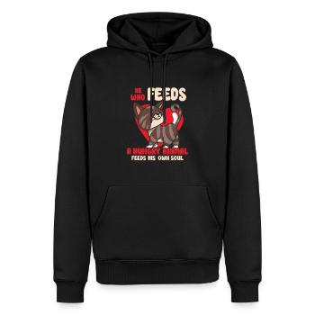 Sauvetage des chats SAUVETAGE DES DROITS DES ANIMAUX Adoption de chats - Sweat à capuche Premium bio Homme - noir - Devant - Nico (187cm)