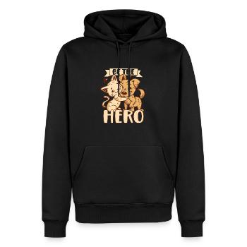 Animal RESCUE ANIMAL RIGHTS RESCUE Animal ADOPTION - Männer Premium Bio Hoodie - Schwarz - Vorne - Nico (187cm)