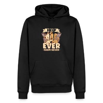 Animal RESCUE ANIMAL RIGHTS RESCUE Animal ADOPTION - Sweat à capuche Premium bio Homme - noir - Devant - Nico (187cm)