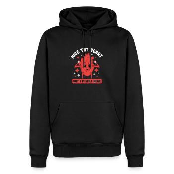 Open Heart Surgery Heart Surgery Survivor Gift - Men’s Premium Organic Hoodie - black - Front - Nico (187cm)