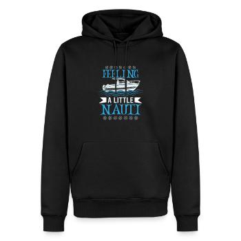 Bateau papa Capitaine Pontoon Sailor Croisière - Sweat à capuche Premium bio Homme - noir - Devant - Nico (187cm)
