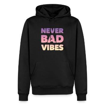Good vibes - Männer Premium Bio Hoodie - Schwarz - Vorne - Nico (187cm)