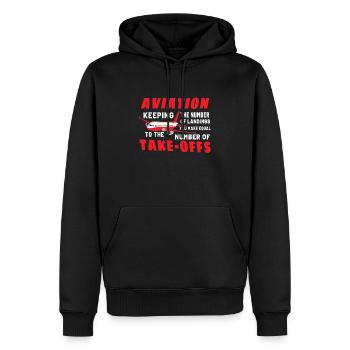 Pilote Aviation Avion Compagnie aérienne Futurs pilotes - Sweat à capuche Premium bio Homme - noir - Devant - Nico (187cm)
