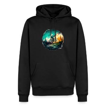 VTT BMX VTT Bike Street Trial Outdoor - Sweat à capuche Premium bio Homme - noir - Devant - Nico (187cm)