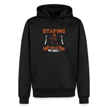 GANZ OBEN IN MEINEM GRILL BLEIBEN - Männer Premium Bio Hoodie - Schwarz - Vorne - Nico (187cm)