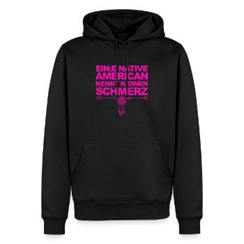 Lustige Sprüche und Satire über Gendern & Wokeness - Männer Premium Bio Hoodie - Schwarz - Vorne - Nico (187cm)