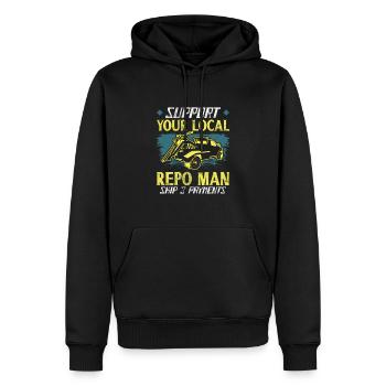 Agent de pension Agent de prise de possession de l’homme de pension - Sweat à capuche Premium bio Homme - noir - Devant - Nico (187cm)