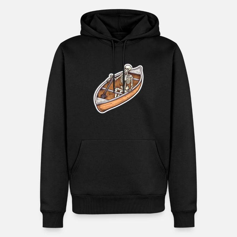 Squelette dans l’aventure en bateau - Sweat à capuche Premium bio Homme - noir