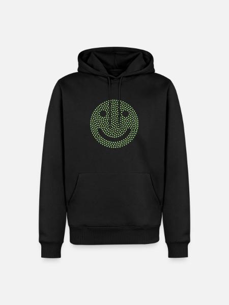 Emoji rire vert - Sweat à capuche Premium bio Homme - noir