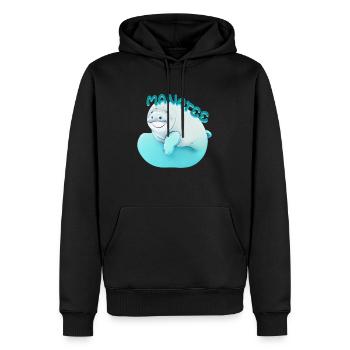 Cute Manatee - Men’s Premium Organic Hoodie - black - Front - Nico (187cm)