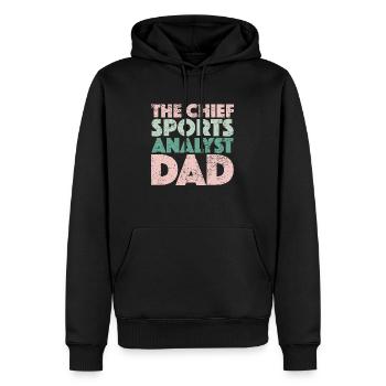 The Chief Sports Analyst Dad - Männer Premium Bio Hoodie - Schwarz - Vorne - Nico (187cm)