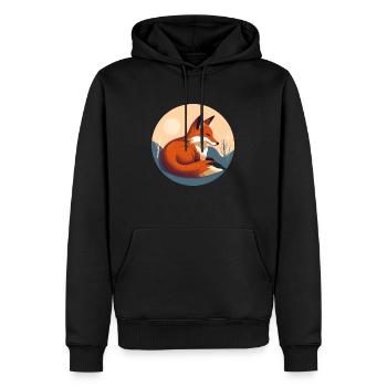Renard, Reineke, Nez rouge, Renarde, Jupe rouge - Sweat à capuche Premium bio Homme - noir - Devant - Nico (187cm)