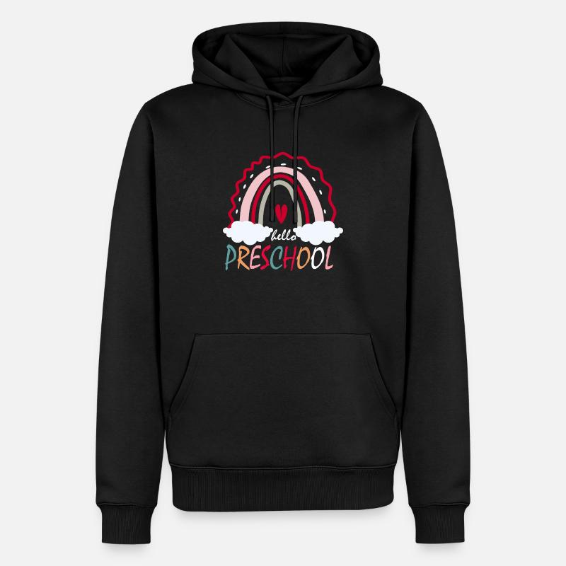 Hallo Vorschule Geschenk - Männer Premium Bio Hoodie - Schwarz