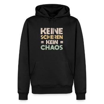 Keine Scheren, Kein Chaos - Männer Premium Bio Hoodie - Schwarz - Vorne - Nico (187cm)