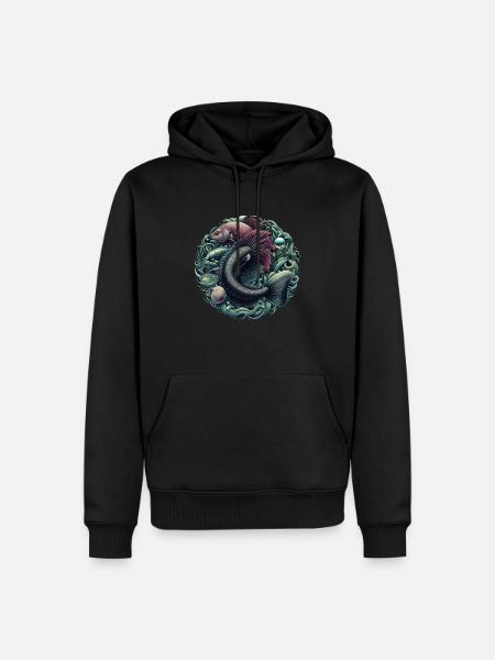 Poisson R - Sweat à capuche Premium bio Homme - noir
