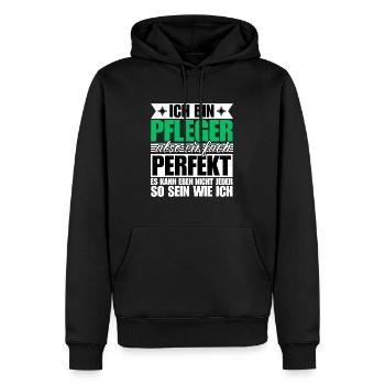 Perfekter Pfleger - Männer Premium Bio Hoodie - Schwarz - Vorne - Nico (187cm)