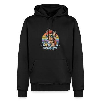 T-shirt Licorne Sunshine - Magical Vibes, Einhorn - Sweat à capuche Premium bio Homme - noir - Devant - Nico (187cm)