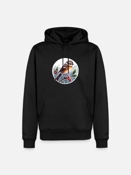 Wintervogel - Männer Premium Bio Hoodie - Schwarz