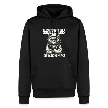 Lustige Sprüche Katze Sarkasmus Ironie Spruch - Männer Premium Bio Hoodie - Schwarz - Vorne - Nico (187cm)