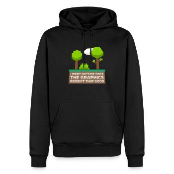 Ich bin einmal nach draußen gegangen Die Grafik war nicht so gut - Männer Premium Bio Hoodie - Schwarz - Vorne - Nico (187cm)