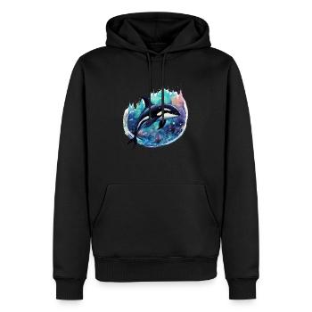Orque pour les fans d’animaux marins, cadeau de vacances baleine - Sweat à capuche Premium bio Homme - noir - Devant - Nico (187cm)