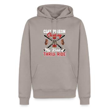 Tontaubenschießen Tontaubenschießen Schießen - Männer Premium Bio Hoodie - Taupe - Vorne - Nico (187cm)