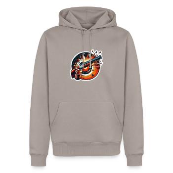 Tontaubenschießen Tontaubenschießen Schießen - Männer Premium Bio Hoodie - Taupe - Vorne - Nico (187cm)