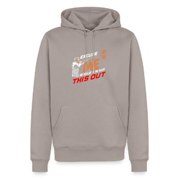 Tontaubenschießen Tontaubenschießen Schießen - Männer Premium Bio Hoodie - Taupe - Vorne - Nico (187cm)