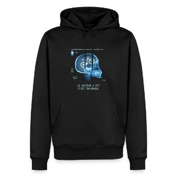 Le Docteur ma dit c'est incurable (le vtt) - Sweat à capuche Premium bio Homme - noir - Devant - Nico (187cm)