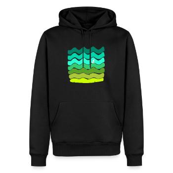 Graphismes de bateaux et de mer - Sweat à capuche Premium bio Homme - noir - Devant - Nico (187cm)