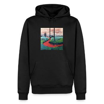 roter Flussverlauf - Männer Premium Bio Hoodie - Schwarz - Vorne - Nico (187cm)