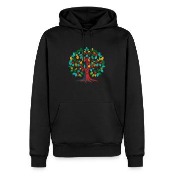 Arbre de vie - Sweat à capuche Premium bio Homme - noir - Devant - Nico (187cm)