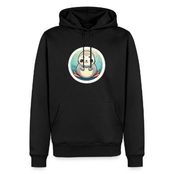 Amoureux des phoques - Sweat à capuche Premium bio Homme - noir - Devant - Nico (187cm)