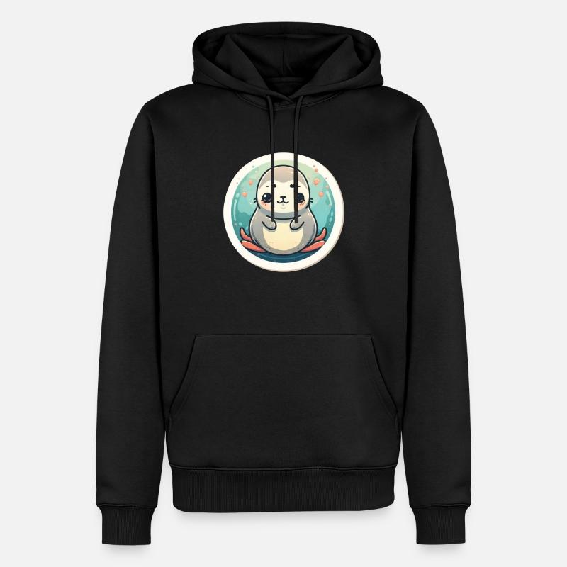 Amoureux des phoques - Sweat à capuche Premium bio Homme - noir