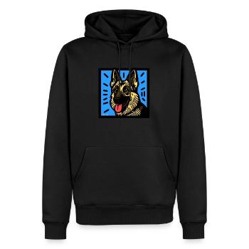 German Shepahrd Pop Art - Men’s Premium Organic Hoodie - black - Front - Nico (187cm)