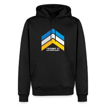 Down-Syndrom Drei-Chromosomen-Pfeile Bewusstsein - Männer Premium Bio Hoodie - Schwarz - Vorne - Nico (187cm)