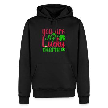 Du bist mein Glücksbringer St. Patrick's Day - Männer Premium Bio Hoodie - Schwarz - Vorne - Nico (187cm)